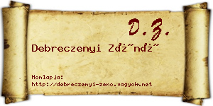 Debreczenyi Zénó névjegykártya